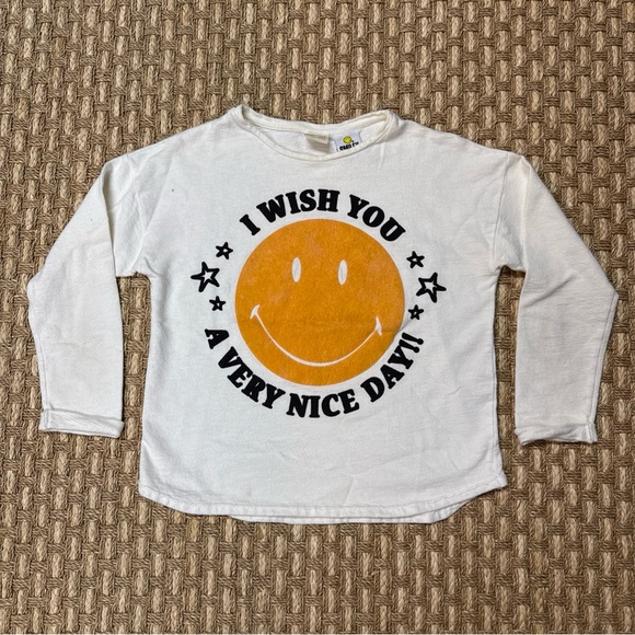 Zara Girl Collection 2 Pc Set SMILEY FACE Tee & Crop Sweatpants Sz 9 Year/134 Cm - Picture 8 of 11